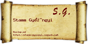 Stamm Gyöngyi névjegykártya