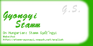 gyongyi stamm business card